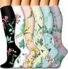 Youlijian 6 Pares de Calcetines de Compresión Deportivos Combinados de Media Caña, Calcetines de Compresión Elásticos, Calcetines Elite, Varios Calcetines de Compresión