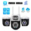 Cámara Inalámbrica 4G para el Hogar V380 con Tres Lentes y Tres Pantallas, Resistente a la Lluvia para Exteriores, Wifi, Monitor de Exportación Transfronteriza