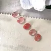 Directamente del fabricante: Cabujón Ovalado Forma de Lágrima Rojo Sandía Piedra Suelta, Cabujón de Fondo Plano, Múltiples Tamaños, Accesorios Hechos a Mano para DIY