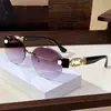 Nuevas Gafas de Sol Ovaladas para Mujer, Sin Marco de Alta Gama Cortadas al Borde de Marca Reconocida Gafas de Sol con Protección Solar para Viajes a la Costa