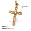 Colar Cruz Pendant Colar Cruzado Novo Retro Luxo Leve Aço Inoxidável Banhado a Ouro 18K Acessórios para Mulheres