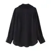 Para Cross-Border 2025 Nova Roupa de Verão Estilo Europeu e Americano Feminino High-End Casual Cinco Cores Plissado Decote V Chiffon Blusa