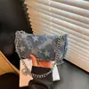 Moda Casual de Primavera Transfronteriza 2026 Degradado Estrella Cadena de Mezclilla Bolso Cruzado al Hombro Pequeño Cuadrado para Mujer