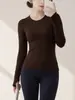 Camiseta deportiva de manga larga para mujer, corte ajustado, de secado rápido, adecuada para fitness, senderismo, running, yoga, top versátil