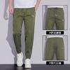 Pantalones Jogger Casuales de Marca a la Moda para Hombre 2025 Verano Nuevo Seda de Hielo Delgados de Secado Rápido Deportes Pantalones Largos Pantalones Cargo A8806