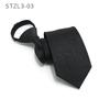 Vestido sin corbata Etiqueta negra Camisa de negocios coreana para hombre Versión estrecha de 7 cm Trabajo Corbata con cremallera Seguridad