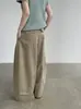 Pantalones casuales de pierna ancha adelgazantes de cintura alta estilo coreano Taochuan para mujer, otoño 2026, de un botón, plisados, pierna ancha T5222