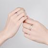 Hengyi Zhan Anillos Abiertos de Plata de Ley 999 Tipo Primer Amor Pareja Par Estilo Coreano Lujo Ligero Ins Alianzas de Boda Banda Lisa Regalo Qixi