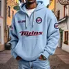 Sitio Web Independiente Transfronterizo Moda Masculina Nueva Más Vendido Bolsillo Múltiple Cremallera Nueva Sudadera Comercio Exterior Sudadera de Moda Serie NFL