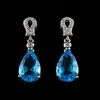 Novos brincos da moda estilo europeu e americano, design de gota d'água azul céu, brincos femininos de alto valor, atacado e2105