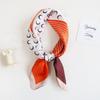 Novo Lenço Quadrado Pequeno de Seda Simulada para Primavera e Verão para Mulheres Estilo K Elegante e Fashionável Lenço Decorativo de Cabeça Listrado com Bolinhas Retrô