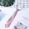 Corbata JK Japonesa para Mujer Talla Única Estilo Perezoso Universitario Accesorios de Uniforme Escolar para Estudiantes Pequeños Corbata Cuadros Hombre