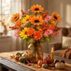 Nuevo ramo de flores artificiales de girasol y hortensia de seda transfronterizo para decoración de sala de estar en casa, arreglo floral artificial, ramo de boda
