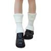 Calcetines Jk Off-White para Mujer, Calentadores Gruesos Cálidos Color Café para Otoño e Invierno, Calcetines Acrílicos de Media Caña Holgados, Calcetines para Pantorrilla Color Gris Humo