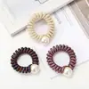 Nuevo estilo coreano 4.5cm estilo coreano banda para el cabello tejida de metal cuerda para el cabello clavo No. 16 Anillo de resorte de plástico para línea telefónica de perla