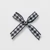 Laço Longo de Fita Xadrez de 3 Seções Headband Laço Vermelho Finalizado Brincos Acessórios de Roupa Acessórios de Cabelo Materiais