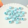 Cuentas cuadradas acrílicas de colores lindas con forma de signo de interrogación y exclamación con agujeros, cuentas cuadradas tipo dado, accesorios para joyería hechos a mano DIY