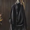 Nuevo Producto Otoño/Invierno 2026 Estilo Coreano Holgada Casual Camiseta Térmica de Manga Larga con Cuello Alto y Botones para Mujer MHT