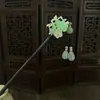 Horquilla Antigua de Imitación de Sándalo de Alta Calidad Broche Elegante para el Cabello Borla de Madera Accesorios para el Cabello Paso a Paso Hanfu Cheongsam