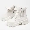 Botas Martin para mujer, zapatos nuevos de estilo coreano, forro polar, otoño e invierno, talla grande, zapatos acolchados de algodón, botas para mujer, plataforma elevada, botas de media pantorrilla