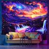 Tapiz Fluorescente UV Transfronterizo de Amazon Planeta Cósmico Planta Fondo Tela Dormitorio Cabecera Tapiz Decorativo