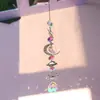1 Paquete Atrapasoles de Cristal de Imitación Colgante Sol Luna Estrella Colgante de Gota Colgante de Bola de Prisma Fabricante de Arcoíris para Ventana, Jardín, Decoración Interior de Coche