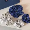 Ramo Azul Estrella ~ Versión coreana de flor de margarita anillo para el pelo para mujer sentido de alta gama accesorios para coleta baja cuerda para la cabeza pequeña fresca para viaje
