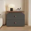 2026 Nuevo Sin Instalación Segunda Mano Estilo Crema Minimalista Moderno Sensación de Alta Gama Almacenamiento Dormitorio Mesita de Noche Madera