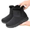 Botas de nieve cálidas de invierno con suela gruesa, forradas de forro polar, engrosadas, para madres de mediana edad y mayores, talla grande, antideslizantes, estilo invernal con tacón cubierto