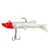 Cebo Artificial con Gran Cola en T, Señuelo Blando Rellenado de Plomo, Anzuelo con Cabeza de Plomo, Pez Blando, Aletas de Pez Realistas, Señuelo Falso Multicolor, Pargo Mandarín, Corvina Amarilla, Agua Dulce y Agua Salobre