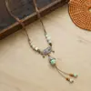 Colar de Maçã de Cerâmica Jingdezhen Colar Borboleta Dopamina Personalidade Fresca Feminina Moda Versátil Colar Venda por Atacado