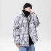 Casaco masculino acolchoado de algodão com letras, jaqueta grossa de veludo cotelê acolchoada de algodão, moda coreana, curto, hip-hop, pão, terno