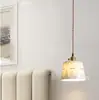 Lámpara colgante de cerámica vidriada pintada a mano de latón vintage estilo japonés, diseño simple para dormitorio, mesita de noche, comedor, barra de bar, recibidor y ventana salediza