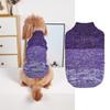 Roupas de outono e inverno para animais de estimação, malha elástica, design de gola reversível, quente, macio, gradiente colorido, suéter para cachorro e gato