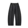 Mayuenjoy Jeans de Mezclilla Cruda Retro Japonés de Moda Color Original para Hombre Pantalones Largos Sueltos de Pierna Ancha Pantalones Plátano K16