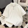 Camiseta de Manga Corta para Hombre de Algodón 270g con Diseño de Empalme Estilo Nuevo de Verano Estilo Coreano Tendencia Camiseta Juvenil Talla Grande