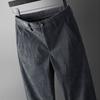 Pantalones de pana de grano fino para hombre Pantalones casuales de otoño para hombre Pantalones de negocios para mediana edad Pantalones rectos elásticos Otoño e Invierno para hombre