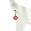 Pendientes de Zirconia Incrustada Elegantes Pequeños Frescos Más Vendidos Transfronterizos Simples y Modernos Pendientes Completamente Diamantados de Cobre Chapado en Oro Pendientes en Stock