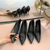 Zapatos de Tacón Alto para Mujer, Nuevo Estilo Verano 2026, Tacón de Aguja Negro Punta Fina Boca Baja, Zapatos de Etiqueta Trendy Sexy Elegantes para Estudiante