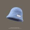 Sombrero de pescador de piel de conejo estilo coreano de moda Iron Standard para mujer, sombrero de lavabo pequeño, versátil, cálido y con aspecto de cara que cubre la cara, sombrero de cubo para otoño e invierno.
