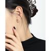462 Pendientes de plata de ley S925 con diseño de nicho ins de estilo coreano, temperamento minimalista Joker, textura de estrella de cinco puntas para mujer