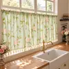 Cortinas Florales Estilo Retro Francés Americano Dormitorio Sala de Estar Balcón Ventana Saliente Cocina Cortinas Blackout Media Cortinas Cortinas de Puerta Cortinas Pequeñas Cortas