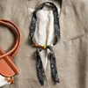 Bufanda Larga de Seda Negra con Cuentas de Madera Vintage para Mujer, Envoltorio Versátil para el Cuello, Bufanda Pequeña Nueva 2026 para Primavera, Verano y Otoño