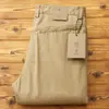 Calça Masculina de Algodão 100% Puro com Bolso com Zíper Estilo Americano de Alta Qualidade, Verão Fina Respirável Confortável Reta Solta Casual