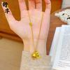 Novo estilo Ping An Bell Abacus Sand Gold Necklace Feminino Luz Luxo Nicho Antigo Pingente Acessórios para Namorada Cobre Banhado A Ouro Jóias