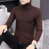 Suéter de Gola Alta Listrado Masculino para Corrida Outono e Inverno Estilo Coreano Slim-fit Jovem Quente Base Suéter de Tricô para Homem