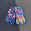 Pantalones Cortos Rectos Estampado Completo Estilo Retro Urbano para Hombre Verano Marca de Moda Americana Sueltos de Pierna Ancha Casual Versátiles de Cinco Puntos