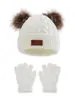Amazon Transfronterizo Gorro de Punto para Niños Otoño e Invierno Set de Dos Piezas Gorro de Lana Gorro con Pompón Gorro Engrosado Cálido a Prueba de Viento