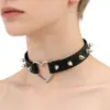 Gargantilha de Couro com Design de Nicho para Mulheres, Gargantilha Punk Harajuku Gótico Preta com Tachas