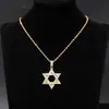 Péndulo de Estrella de Seis Puntas Full Diamond de Venta Caliente para Comercio Exterior, Moda Versátil Creativa, Colgante de Collar Hip-Hop, Venta Directa de Fábrica